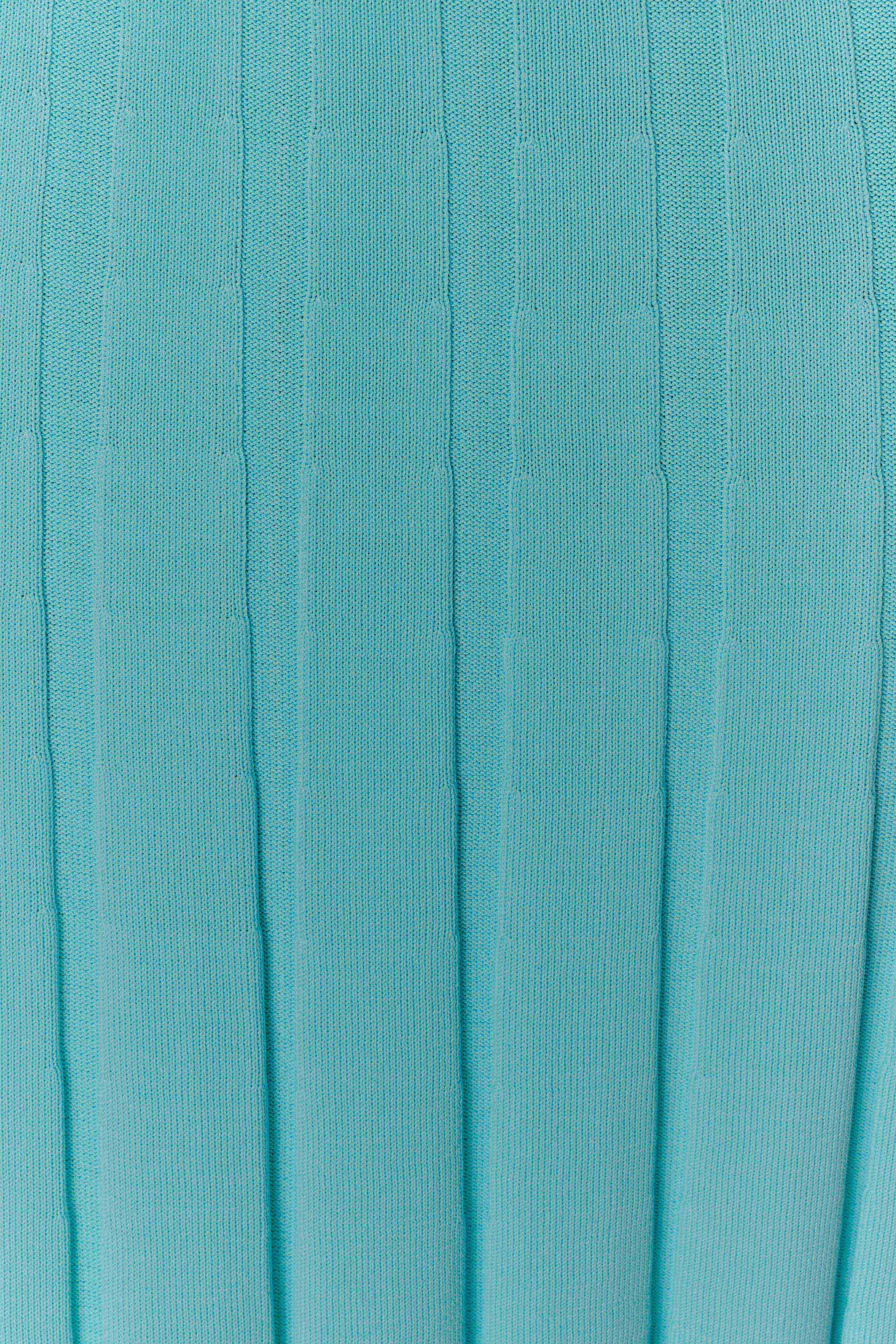 Blue Halter Knit Midi Dress