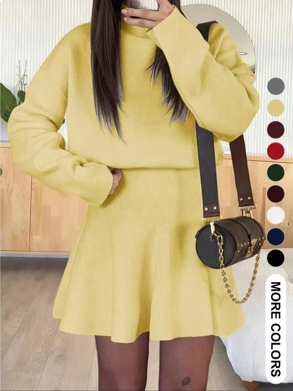 Women's Half-High Neck Knit Dress