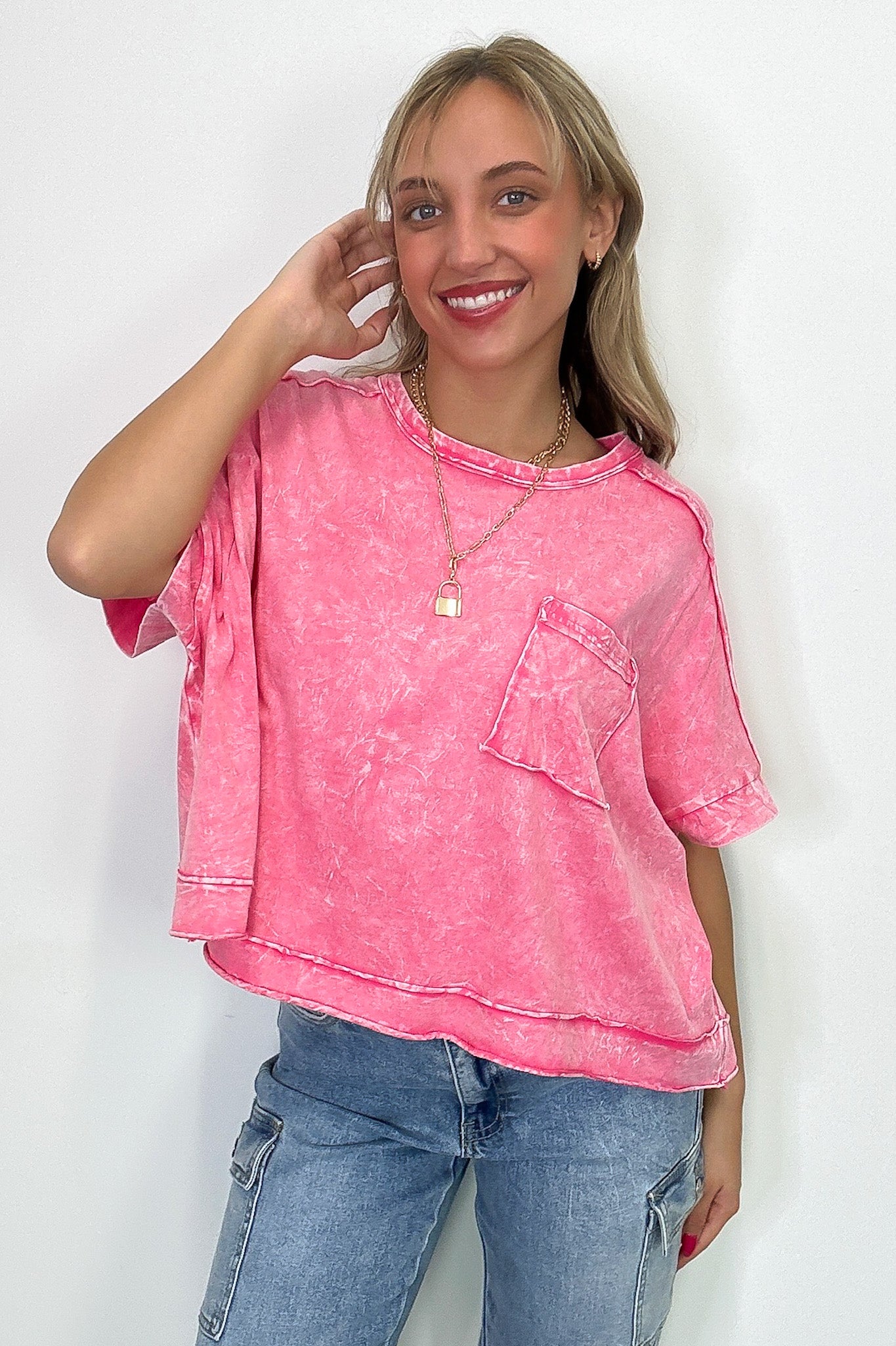 Vivid Aura Mineral Wash Oversized Tee