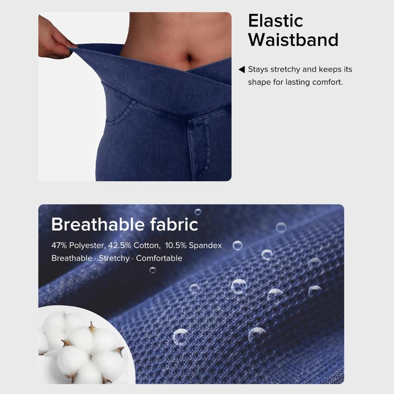 Women’s High-Waisted Bootcut Flare Jeans – Crossover Waist, Stretch Denim & Back Pockets