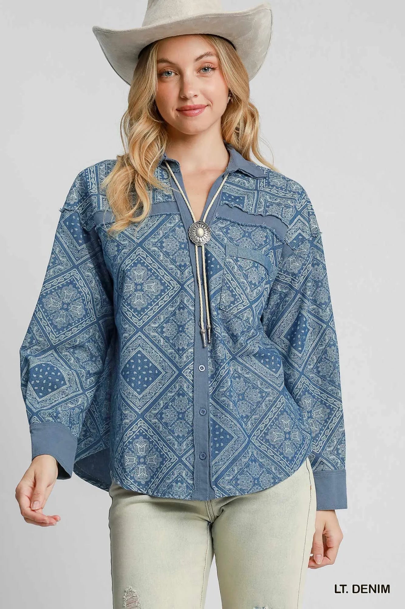 Print Denim Shirt Jacket
