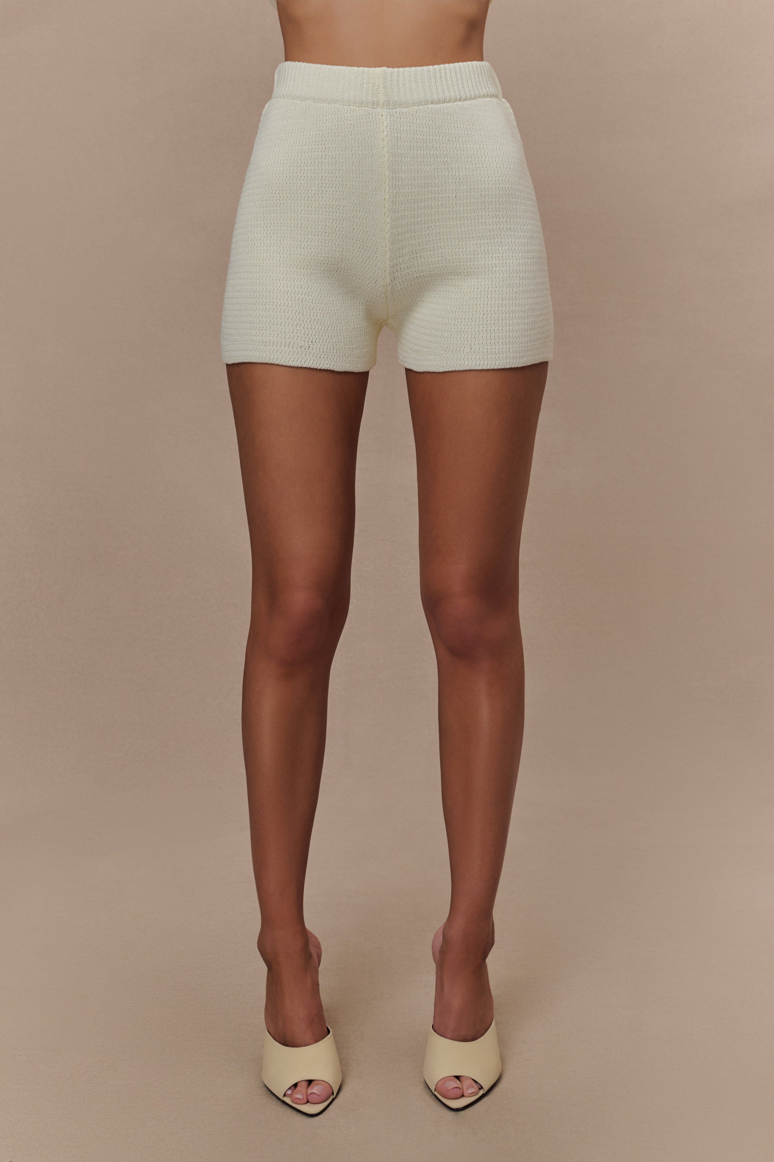 Ivory Knit Shorts