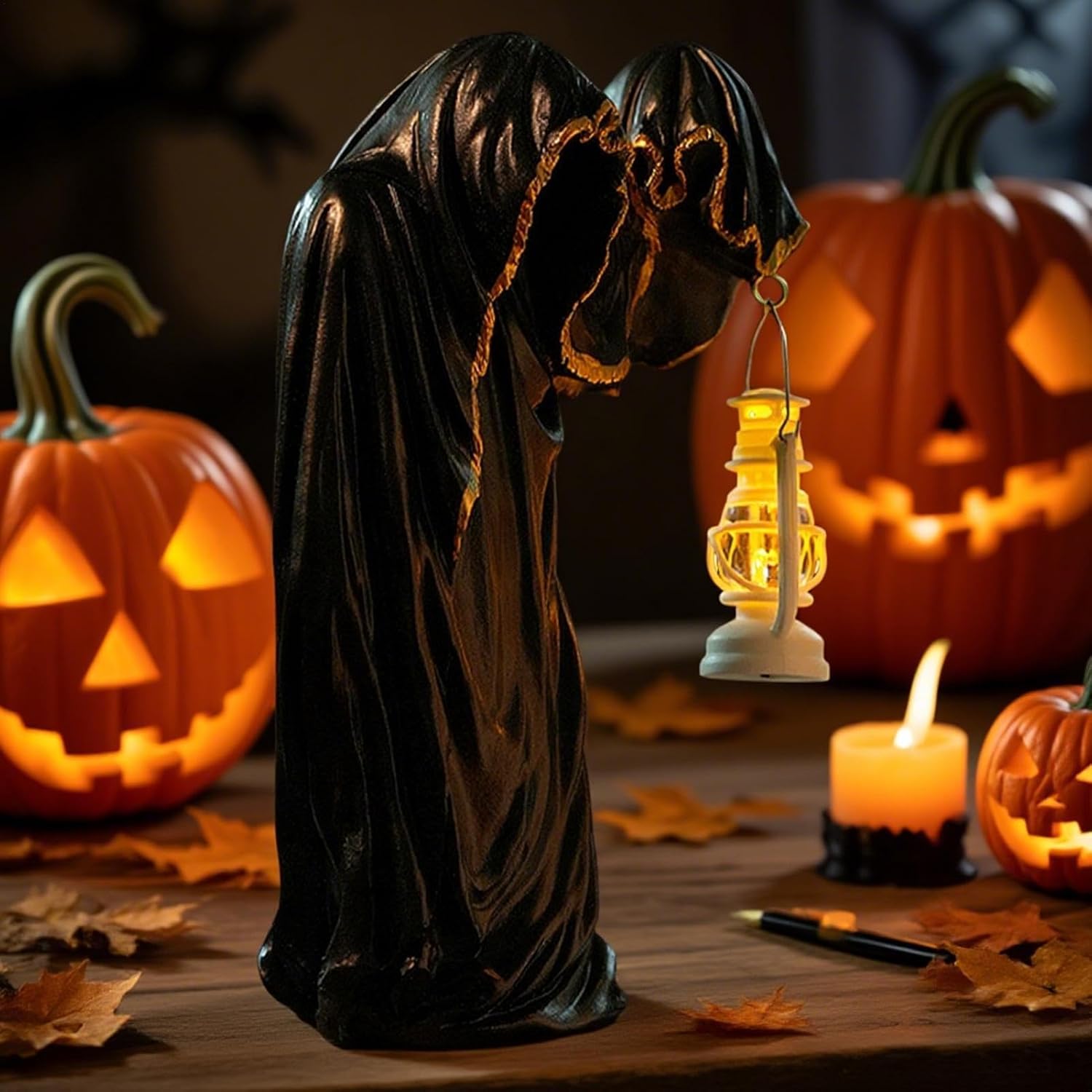 Spooky Witch Lantern Statue Decoration