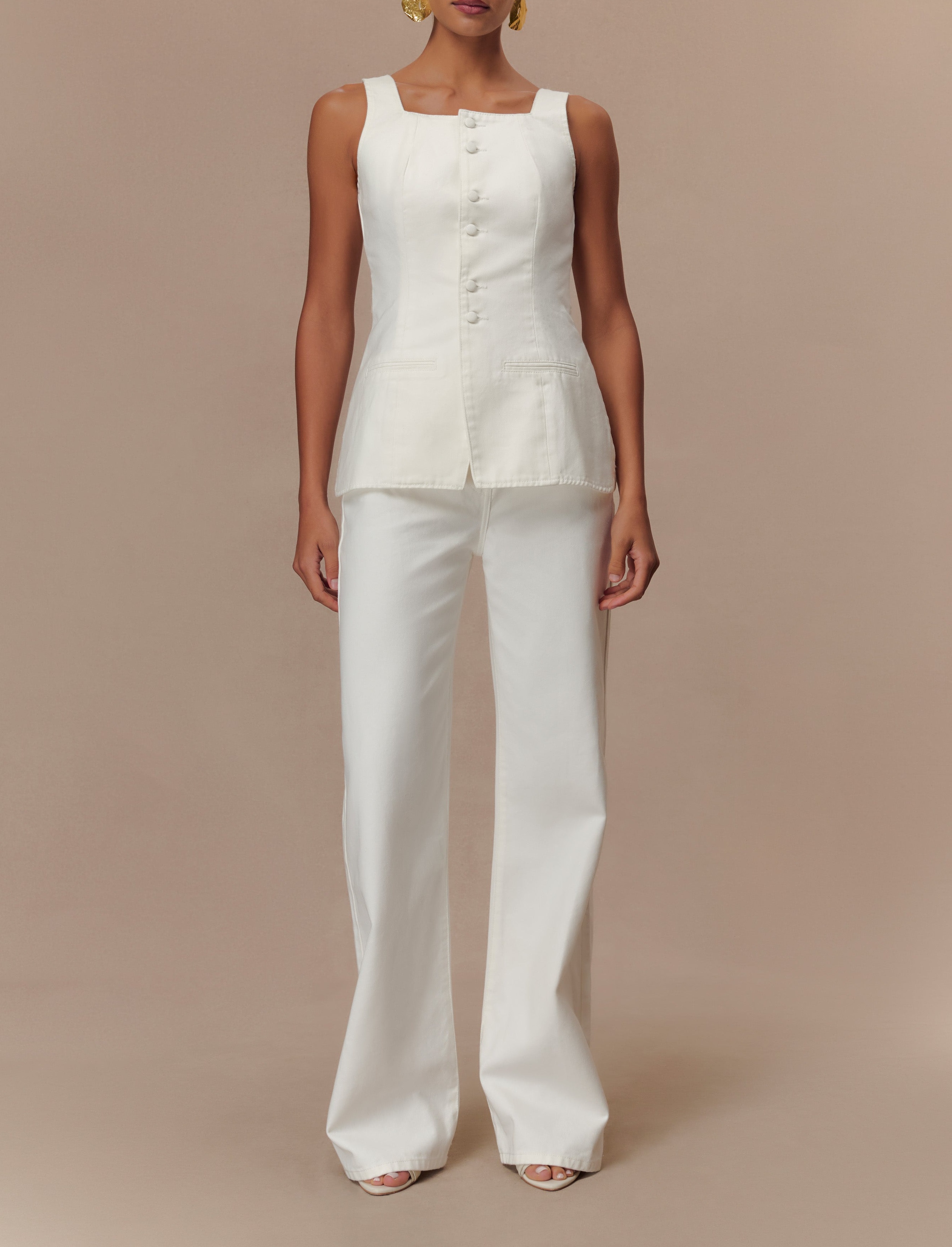 White Mid Rise Denim Jeans