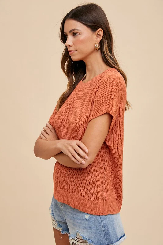 Wear Round Neck Short Sleeve Sweater