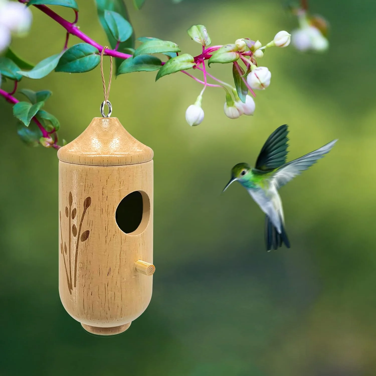 Wooden Hummingbird House