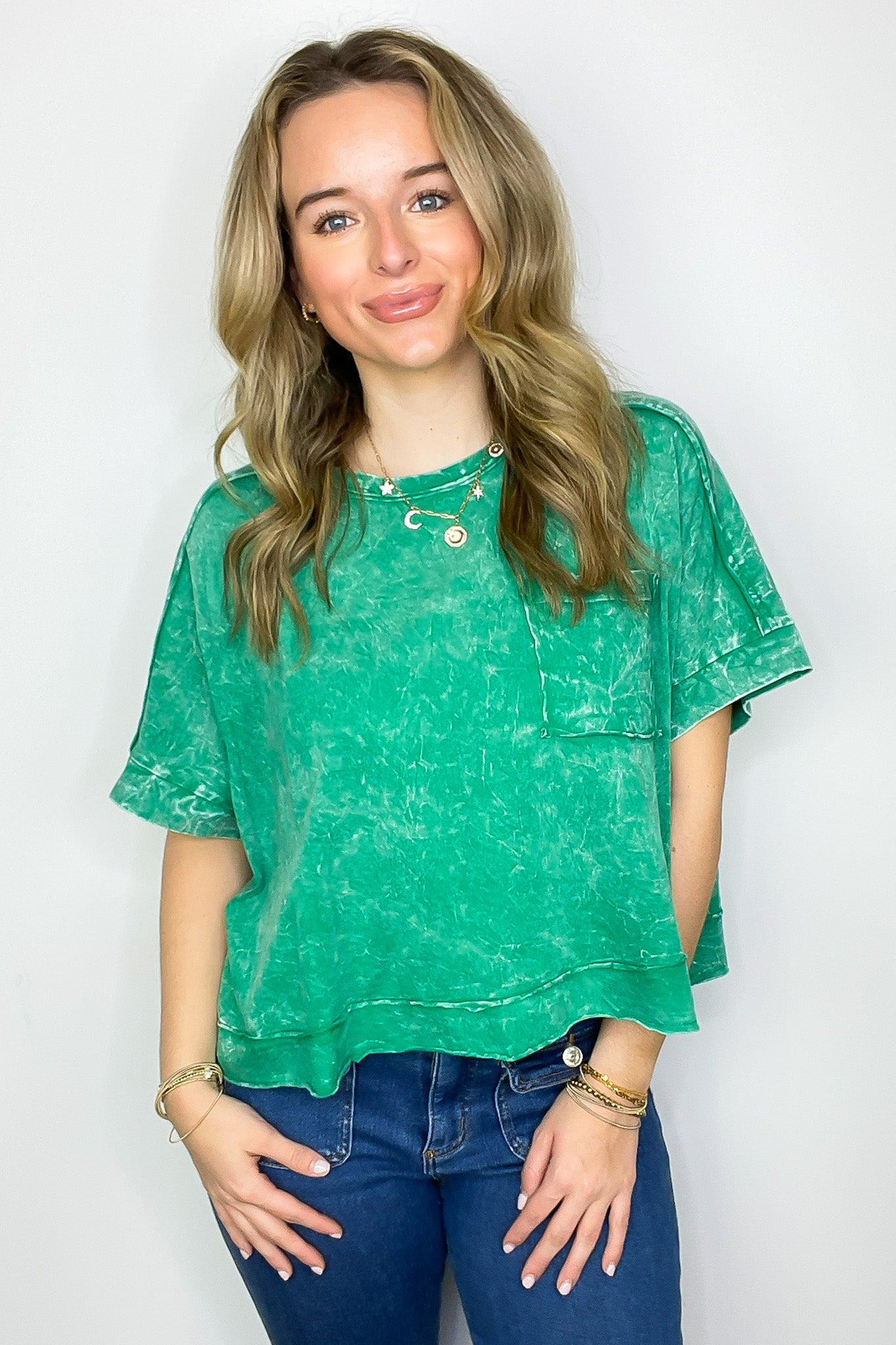 Vivid Aura Mineral Wash Oversized Tee