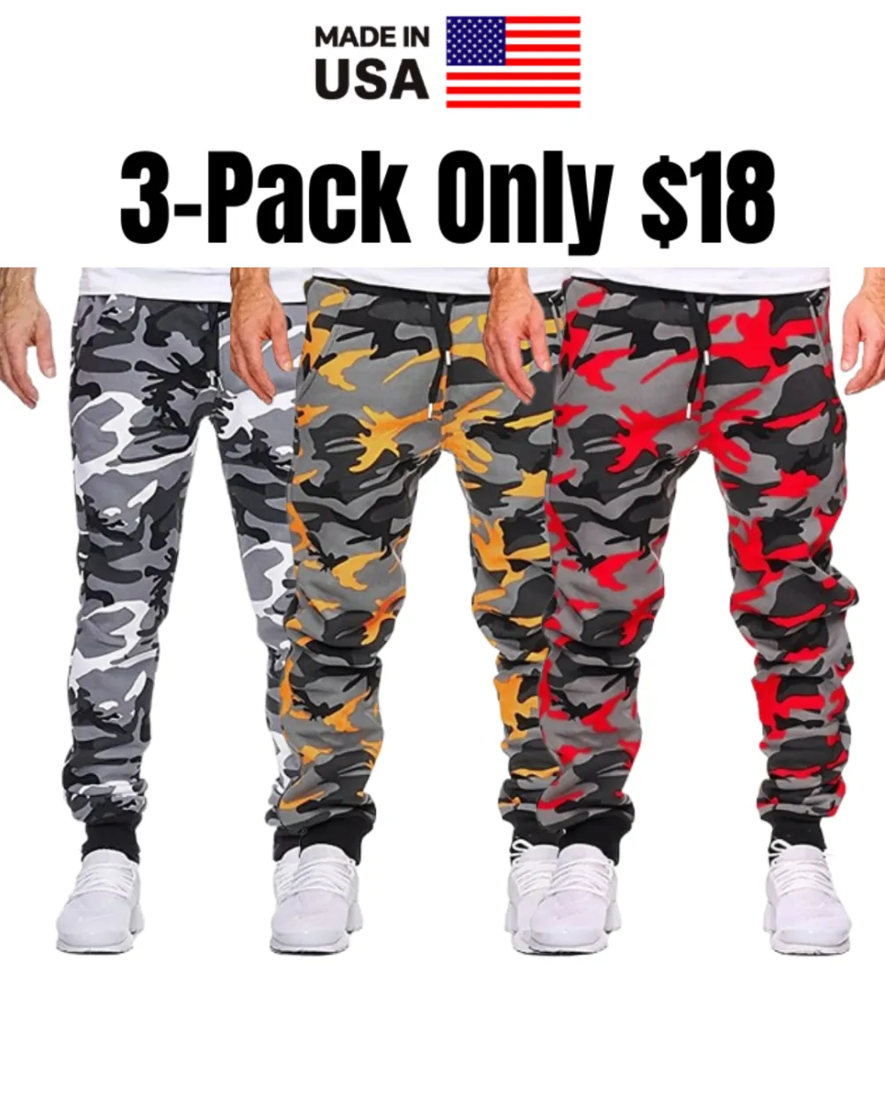 Men's Cotton Micro-Elastic Camouflage Sweatpants