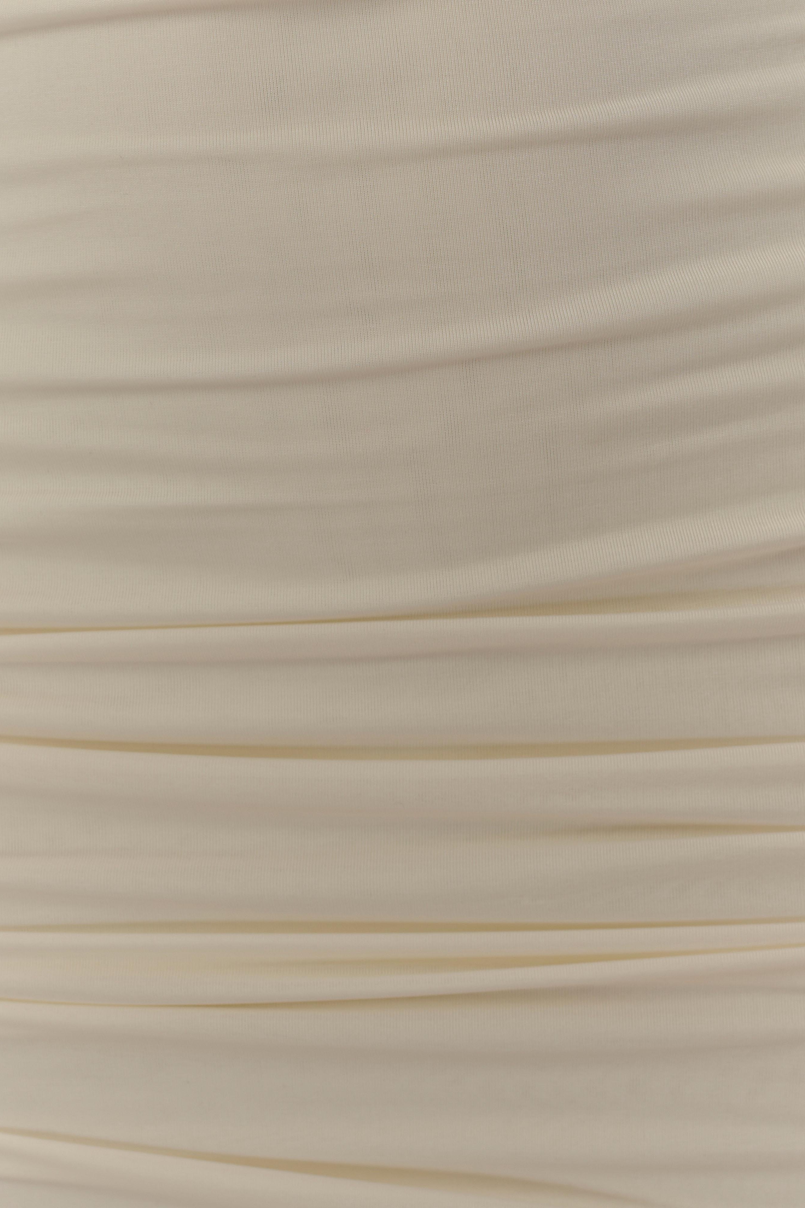 Ivory Slinky Halter Mini Dress