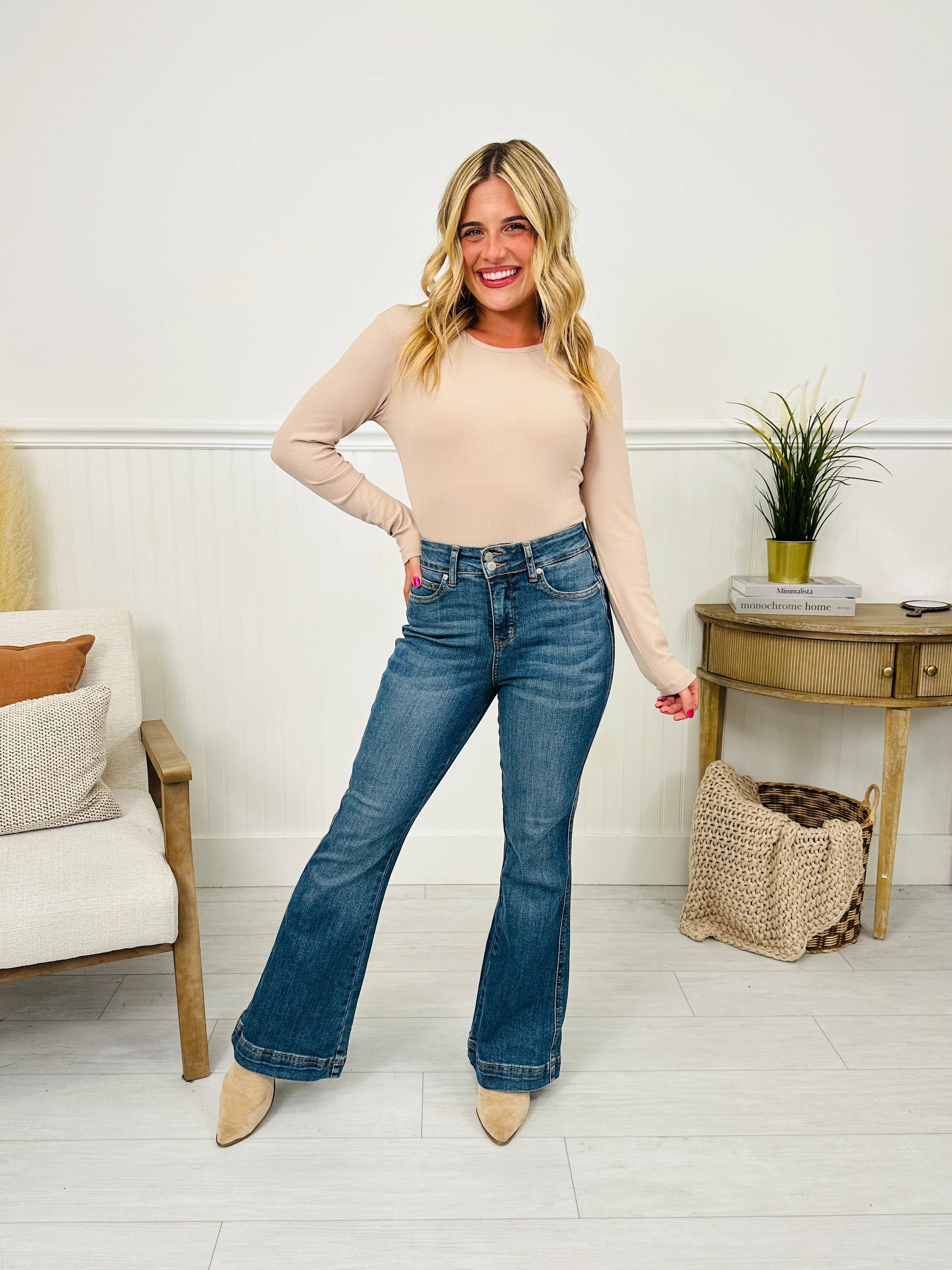 Judy Blue Double Vision Tummy Control Double Button Jeans- Multiple Inseams!