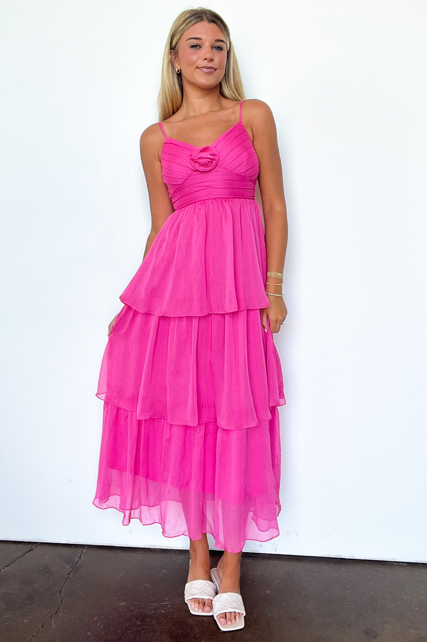 Blissfully Darling Tiered Floral Ruffle Dress