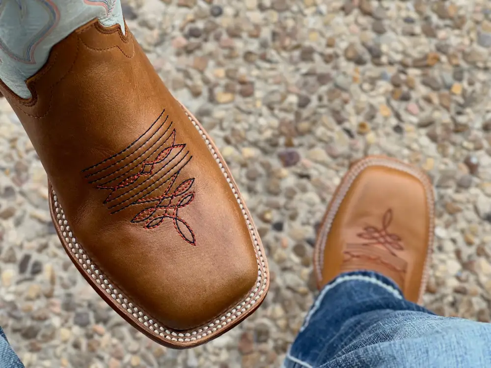 Men’s Honey Leather Boots With White Shaft