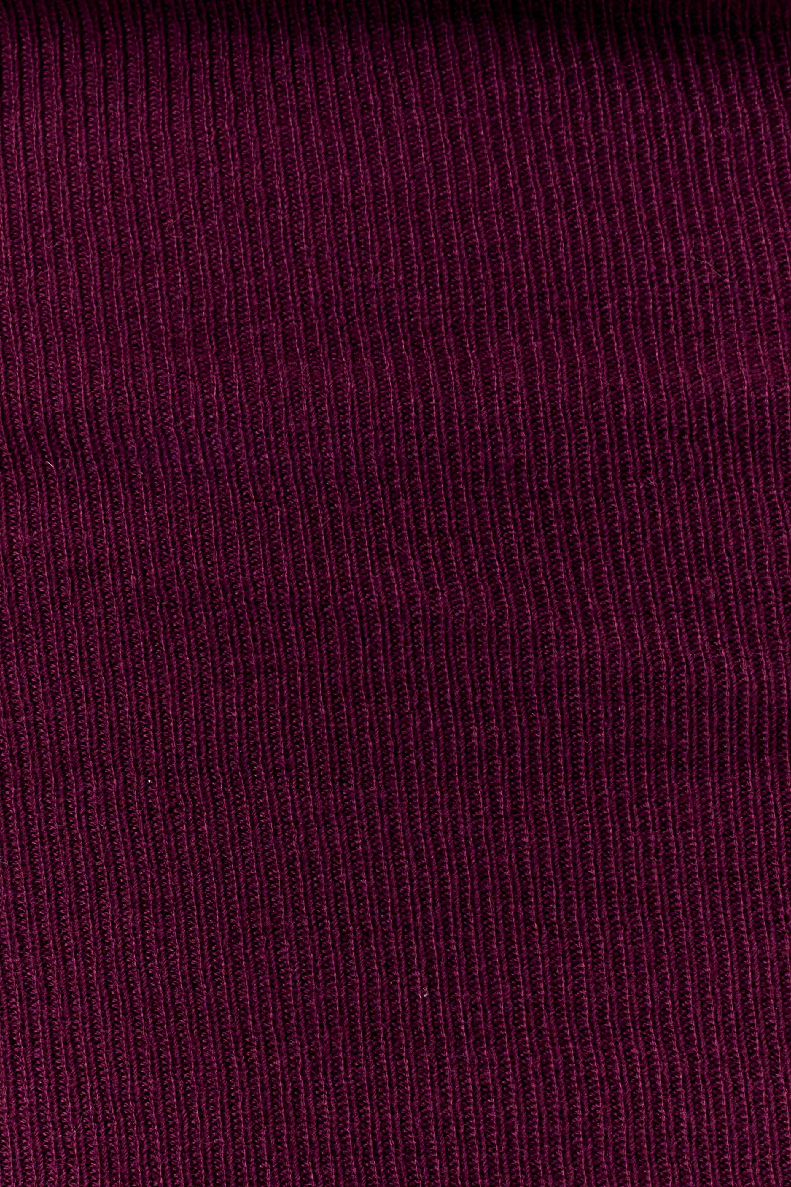 Plum Asymetrical Cashmere Blend Long Sleeve Knit Top
