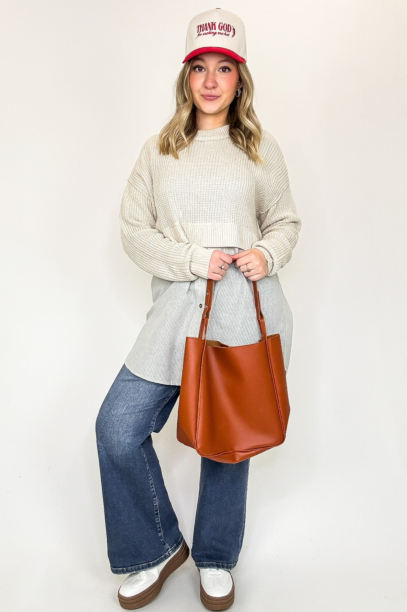 Split Seconds Knit and Button Down Top