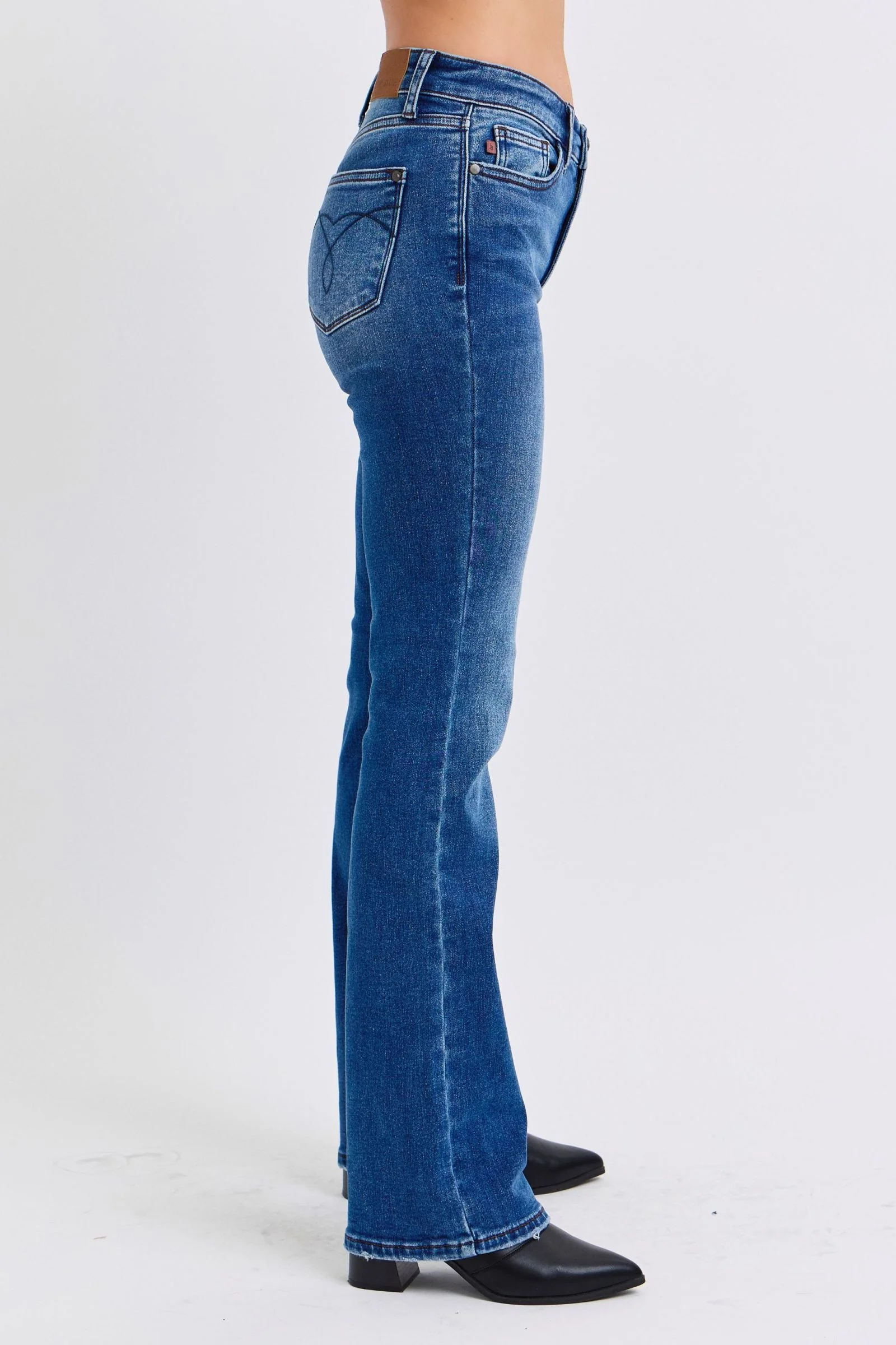 Blue Full Size Mid-Rise Bootcut Jeans with Pockets