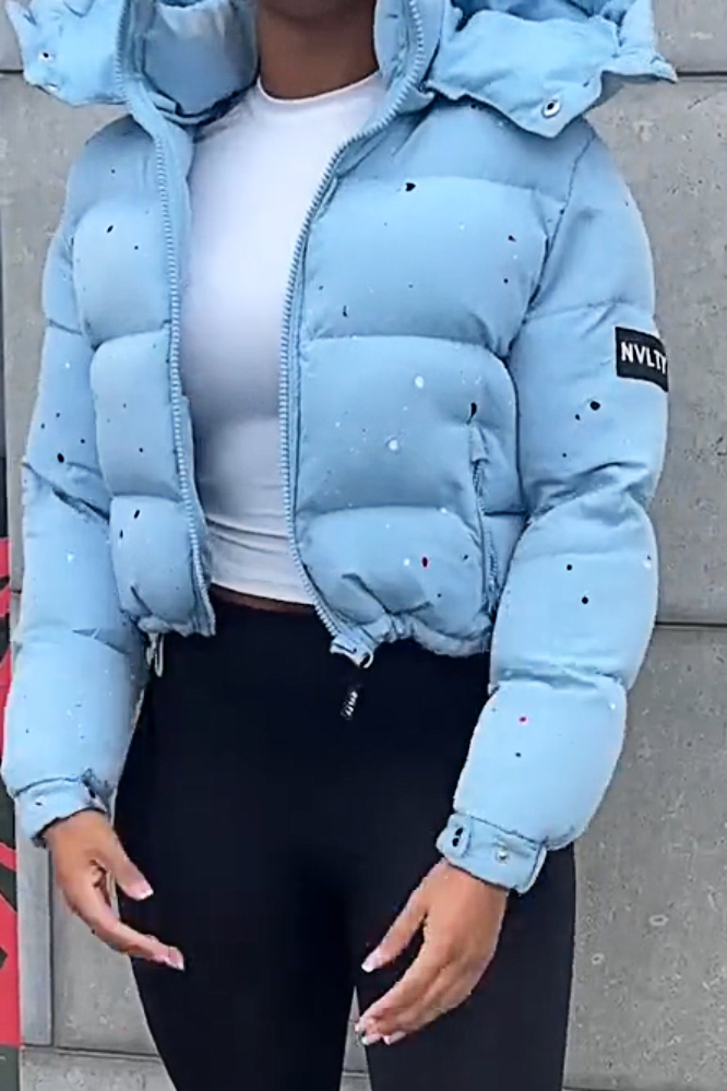 Women's Fashion Gradient Hoodie Short Down