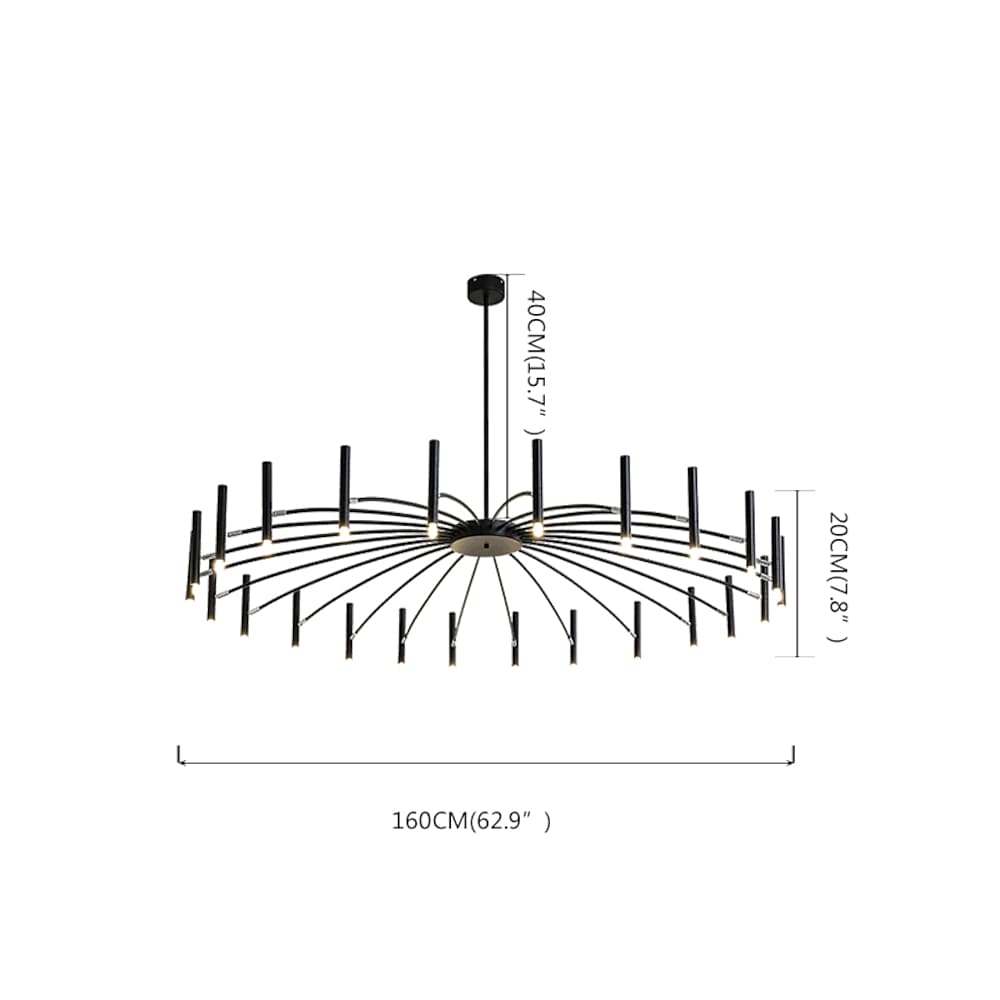 Geometrical Metal Chandelier Light Inverted Cles Mid-century Chandeliers