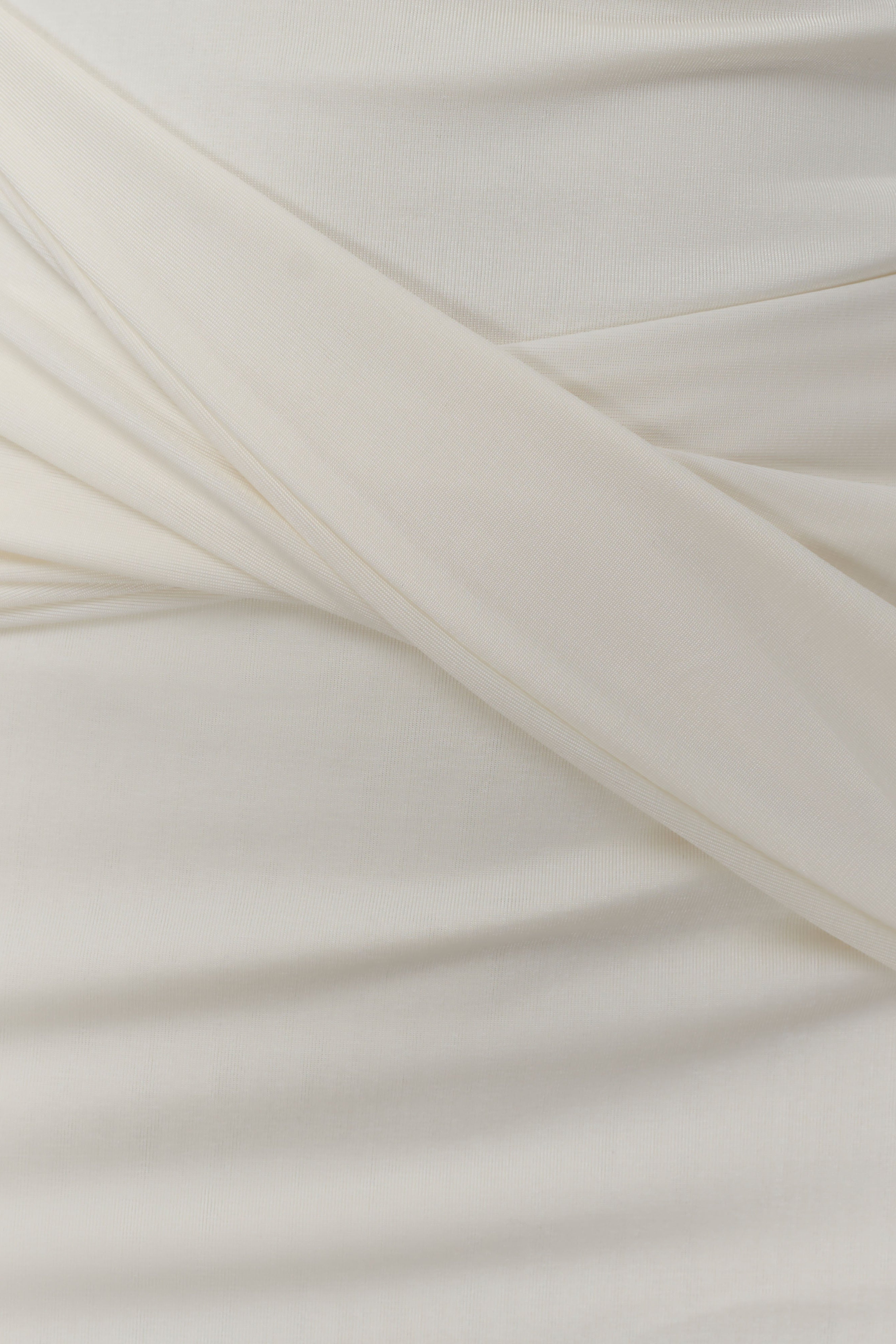 Ivory Slinky Drape Mini Dress