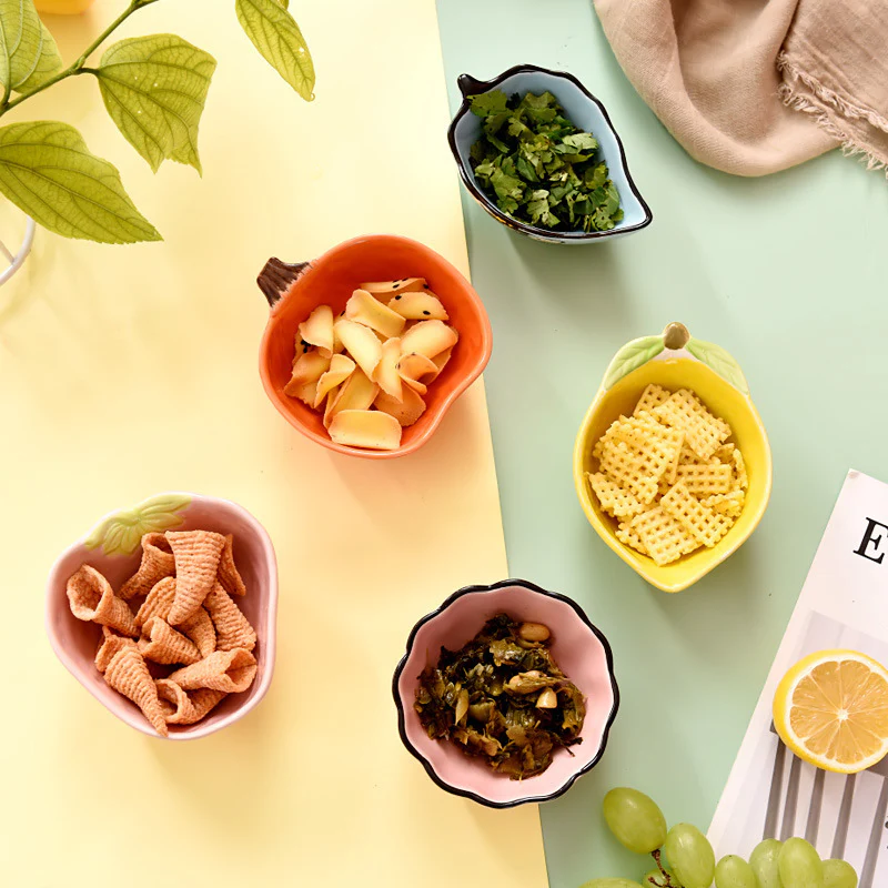 4PC Fruits Flowers Critters Seasoning Dishes