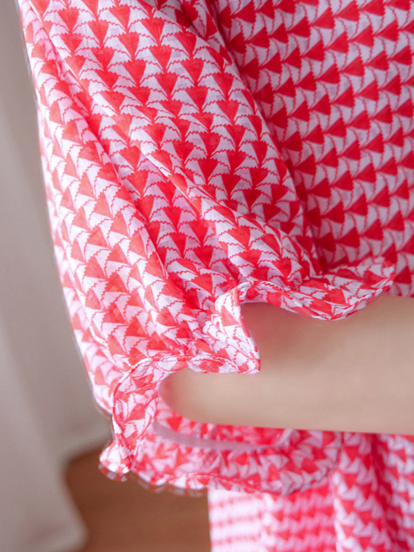 Casual Split-Joint Plaid Round-Neck Batwing Sleeves T-Shirts