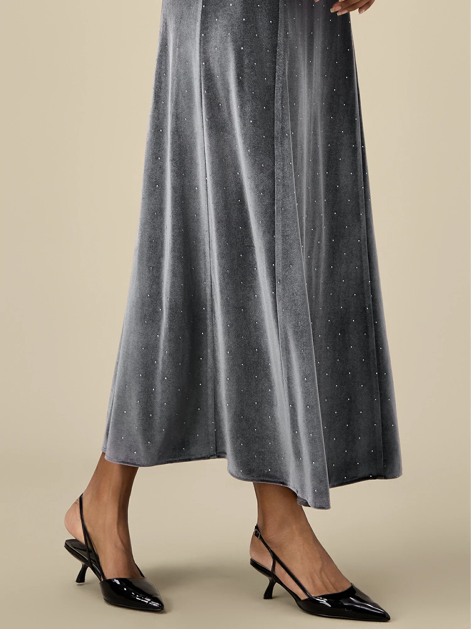 Women's Velvet Rhinestone Tube Dress