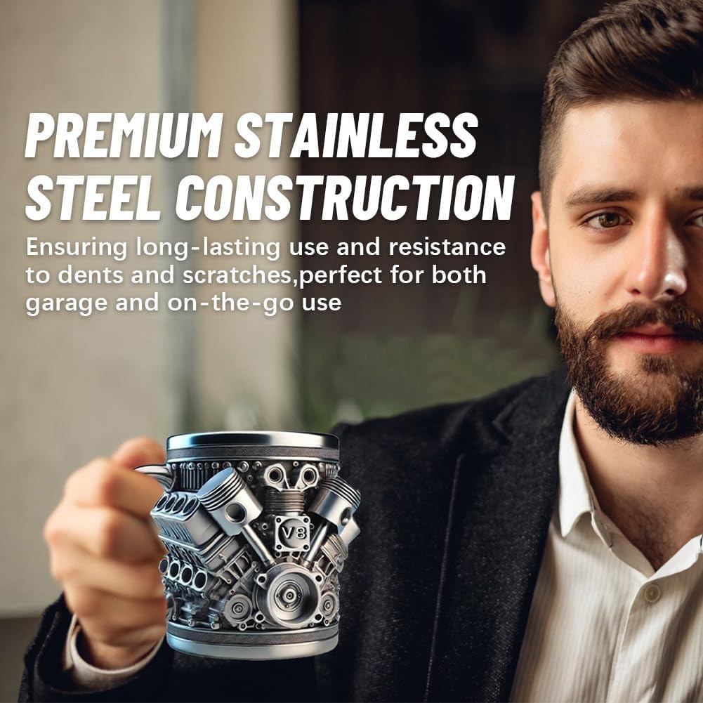 Limited Edition V8/V6 Tribute Stainless Steel Cup Coffee Mug