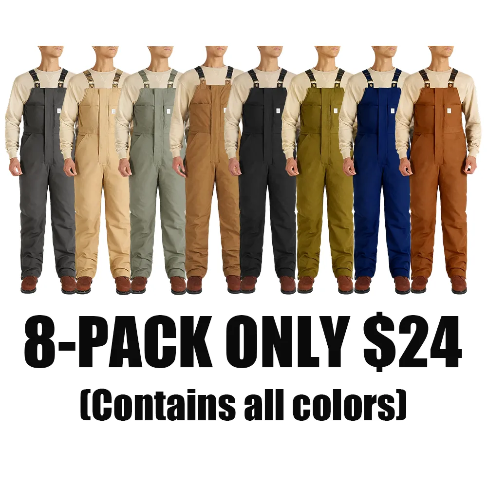 Men's Cold-Weather Insulated Bib Overalls - Loose-Fit Canvas + Tool Pockets