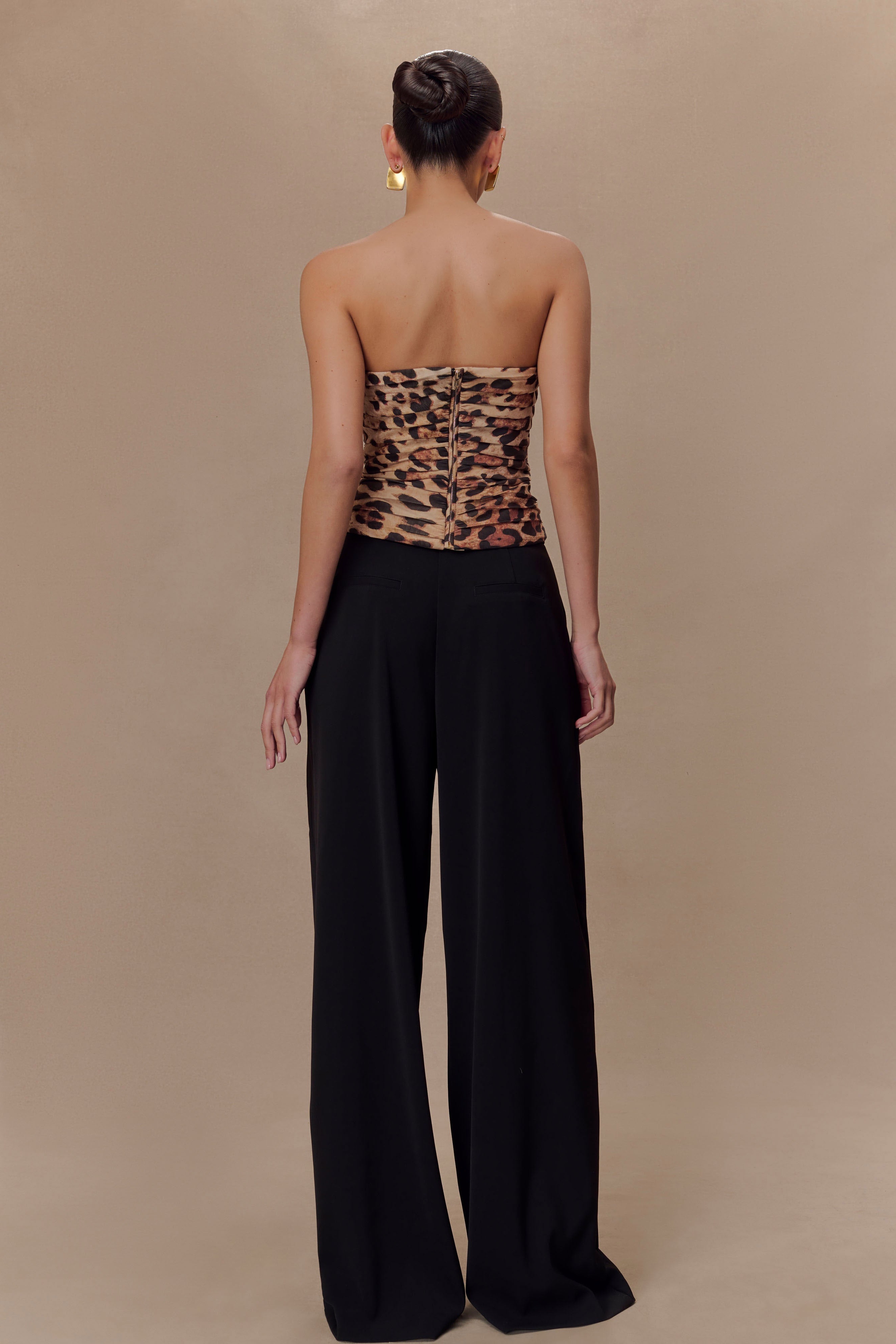 Black Pleated Wide Leg Pants