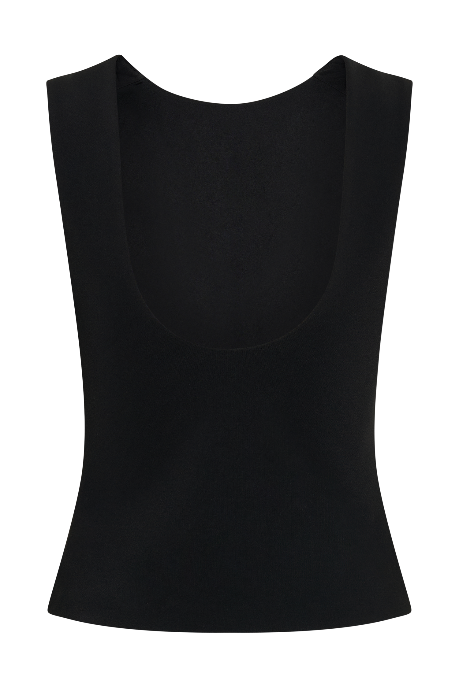 Black Open Back Scuba Crepe Top