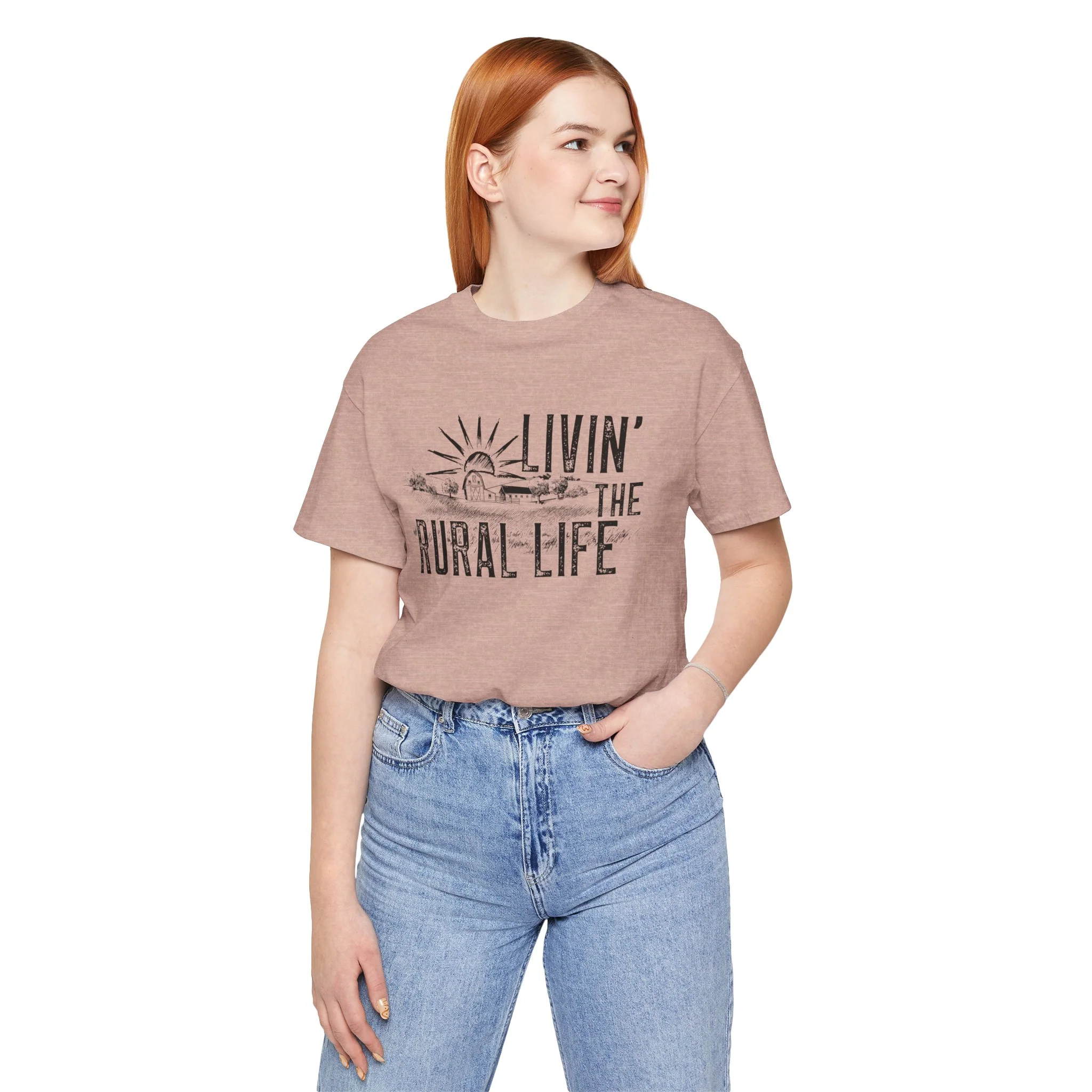 Living the Rural Life (black graphic) Bella Canvas Unisex Jersey T-Shirt - Multiple Colors
