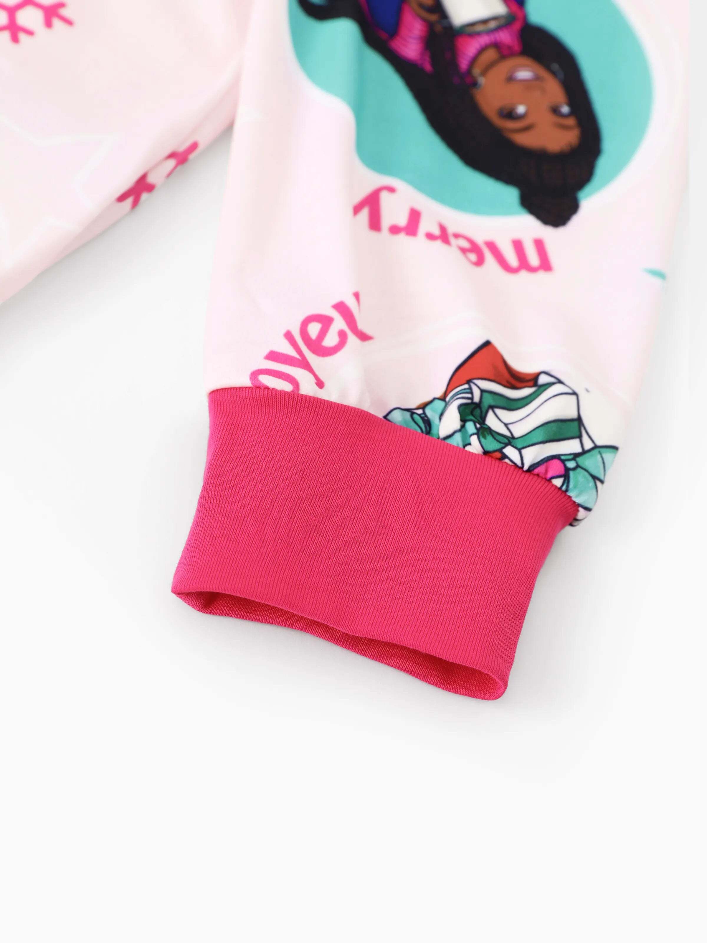 Barbie Christmas Matching Family Snowflake Pajamas Set with Christmas Socks Pink