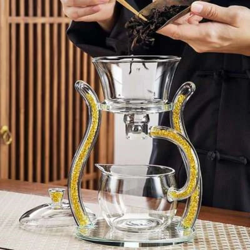 Glass Automatic Drip Brewer Teapot & Cups