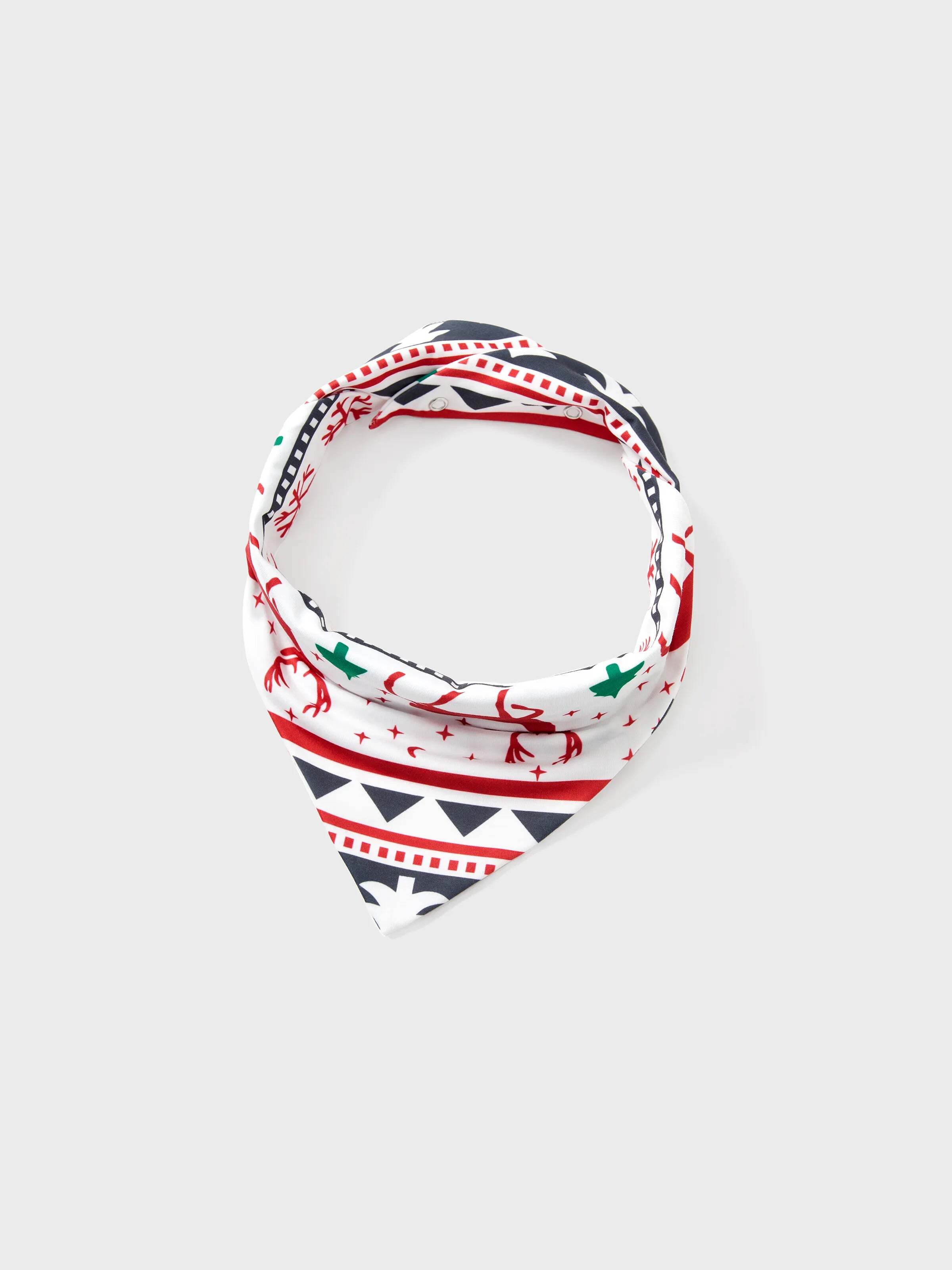 Family Christmas Pajamas All Over Reindeer Print Long-sleeve with Christmas Socks (SGS Certied Safety) Red+White