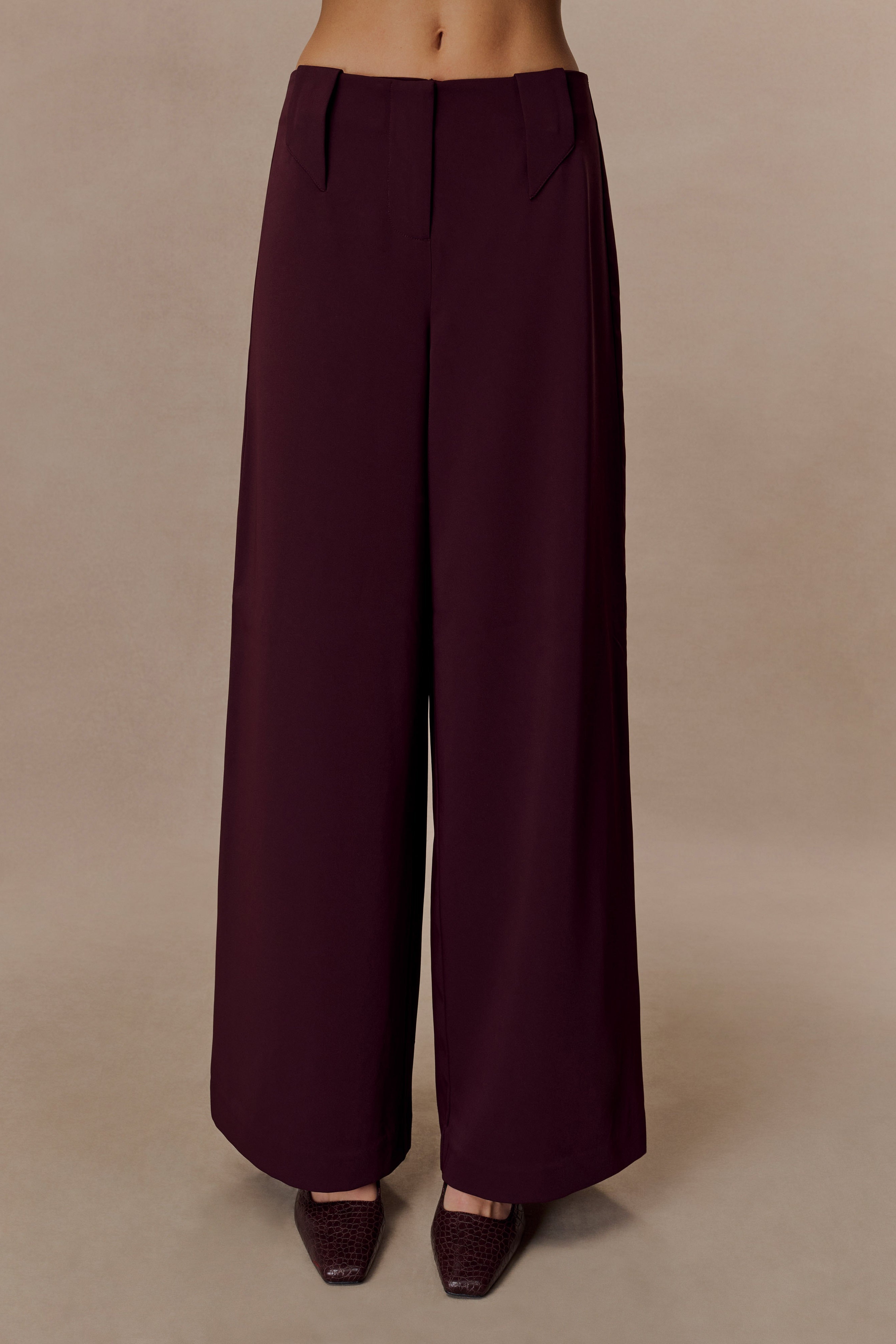 Mahogany Wide Leg Suiting Trouser