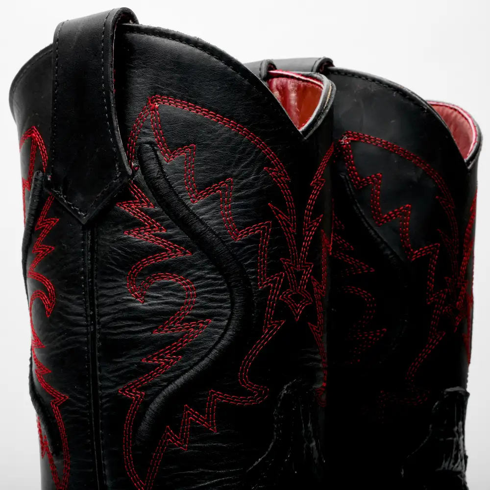 Black Caiman Neck Leather Boots With 3D Lightweight Sole - Composite Toe