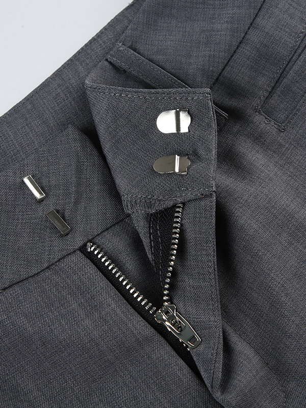 Solid Color Low Waist Flared Suit Pants