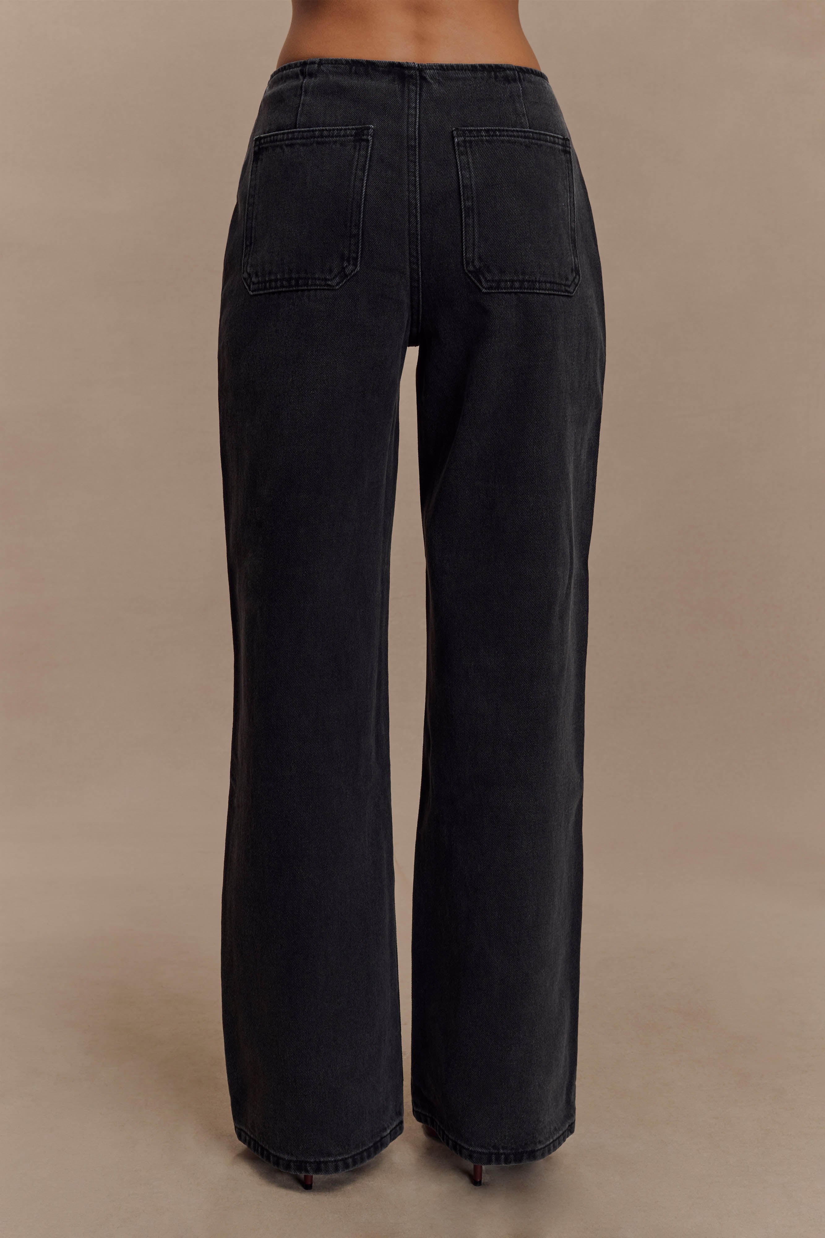 Black Mid Rise Denim Jeans