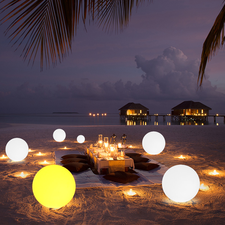 Cordless LED Glowing Ball Light - 16 RGB Color Changing Waterproof Floating Ball Lamp w/Remote