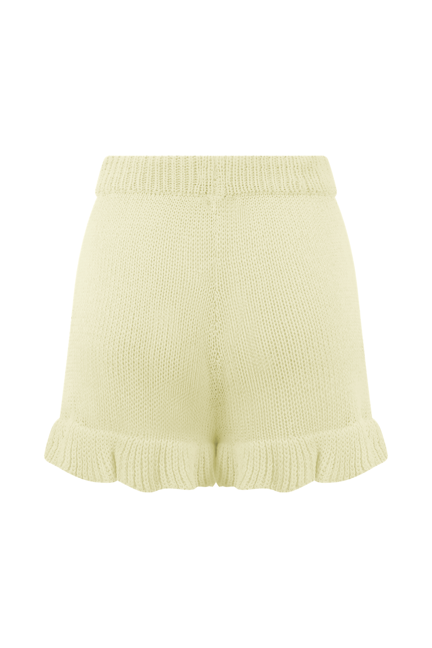 White Knit Frill Shorts