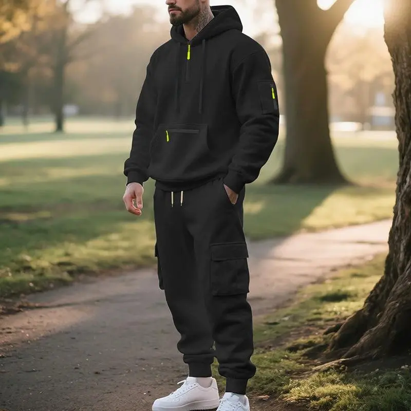 🔥Men's 8-Pack Hoodie & Cargo Pants Tracksuit Set - 8 Colors, Only $24