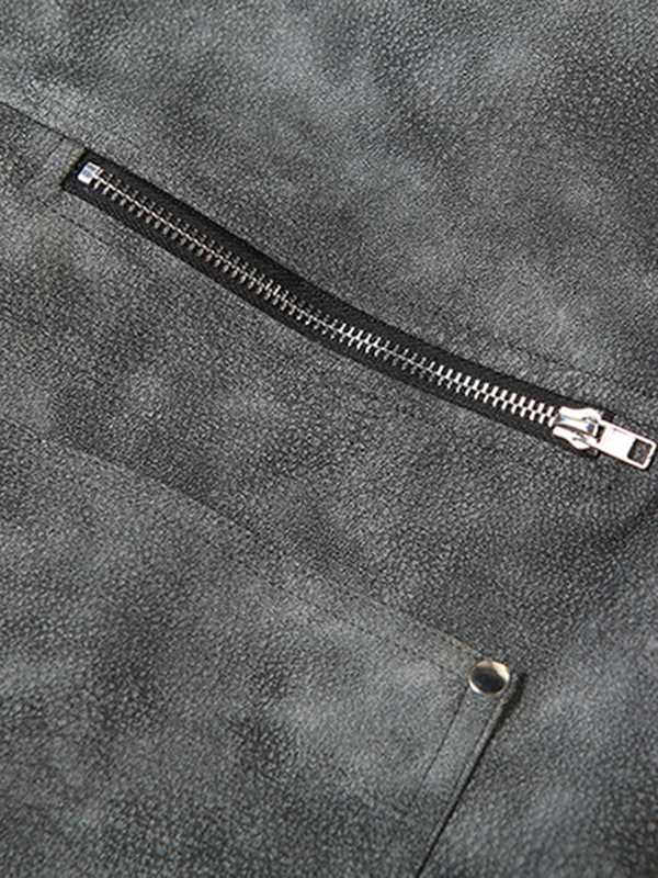 High-Waisted Split-Joint Zipper Loose Wide Leg Trousers Pants