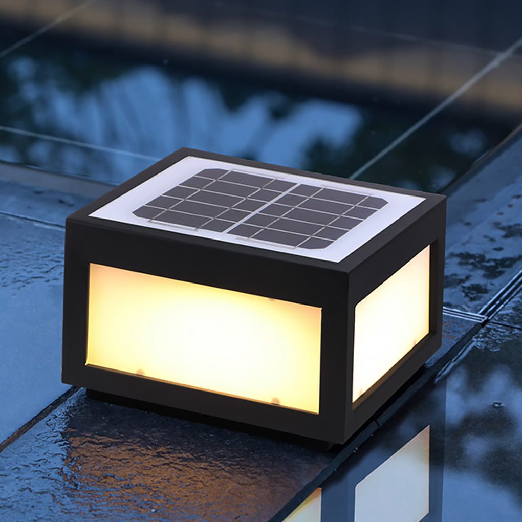 Outdoor Courtyard Waterproof LED Solar Pillar Lights Landscape Lighting