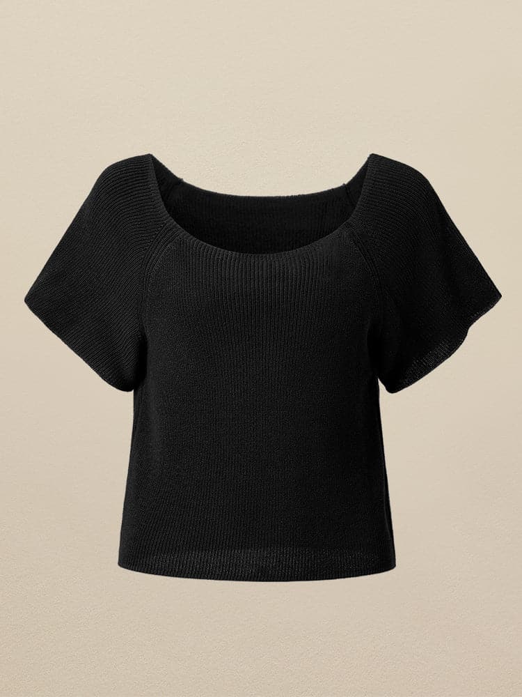 Linen & Lyocell Square Neck Casual Basic Top