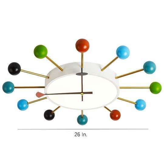 Round Colored Globes Flush Mount Ceiling Light for Living Room LED Baby Kids Lights