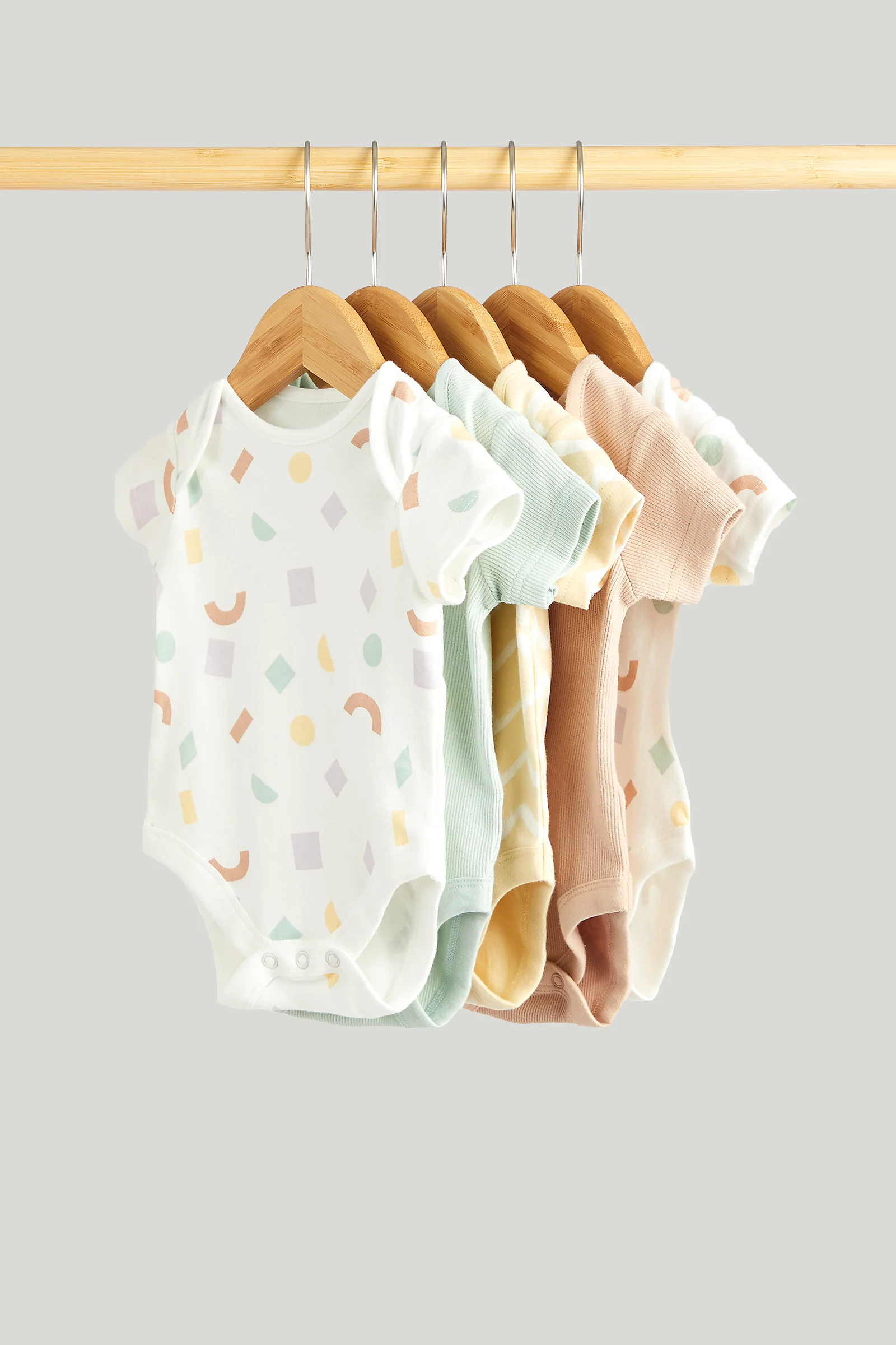 5 Pack Shapes Short-Sleeved Bodysuits