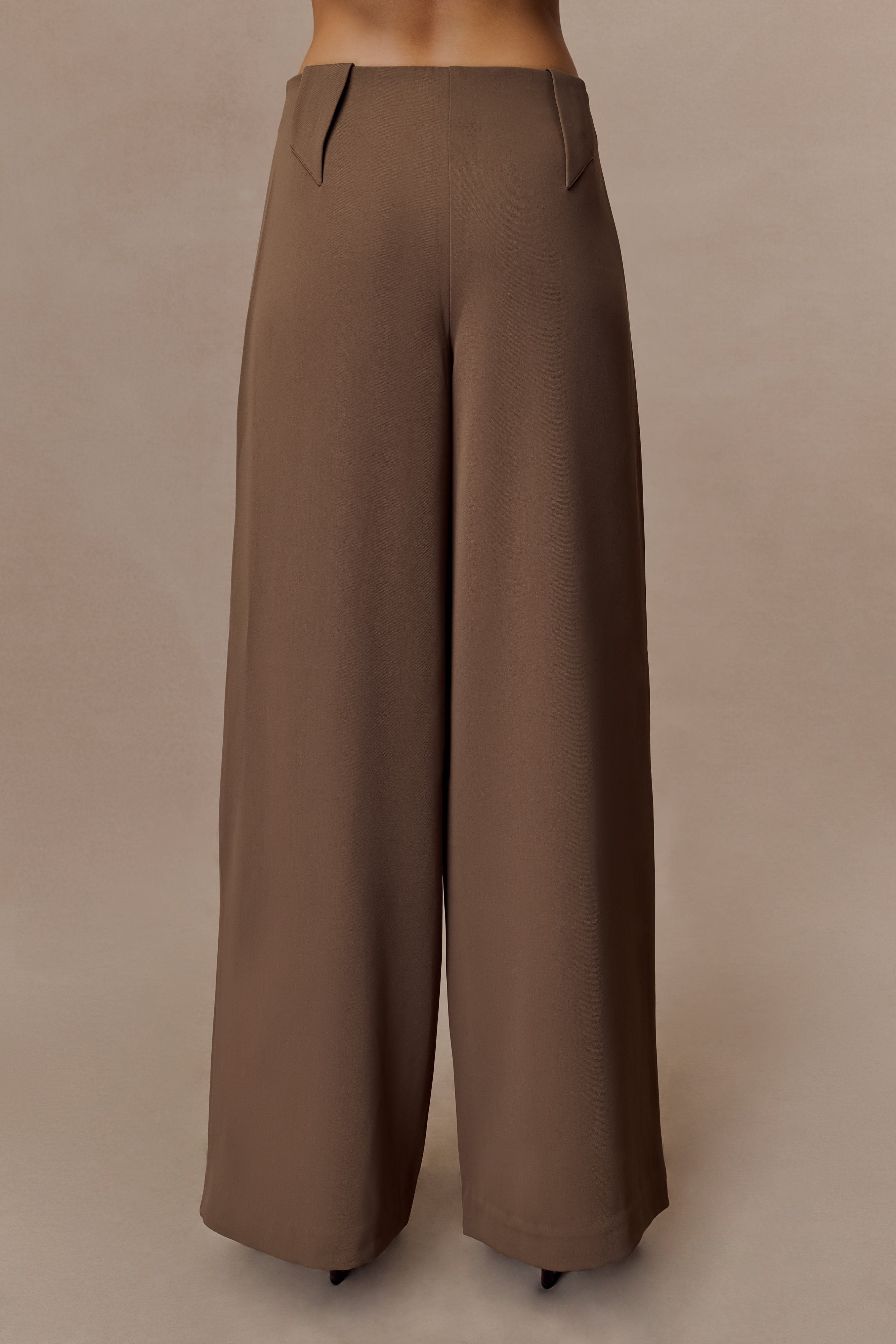 Brown Wide Leg Suiting Trouser