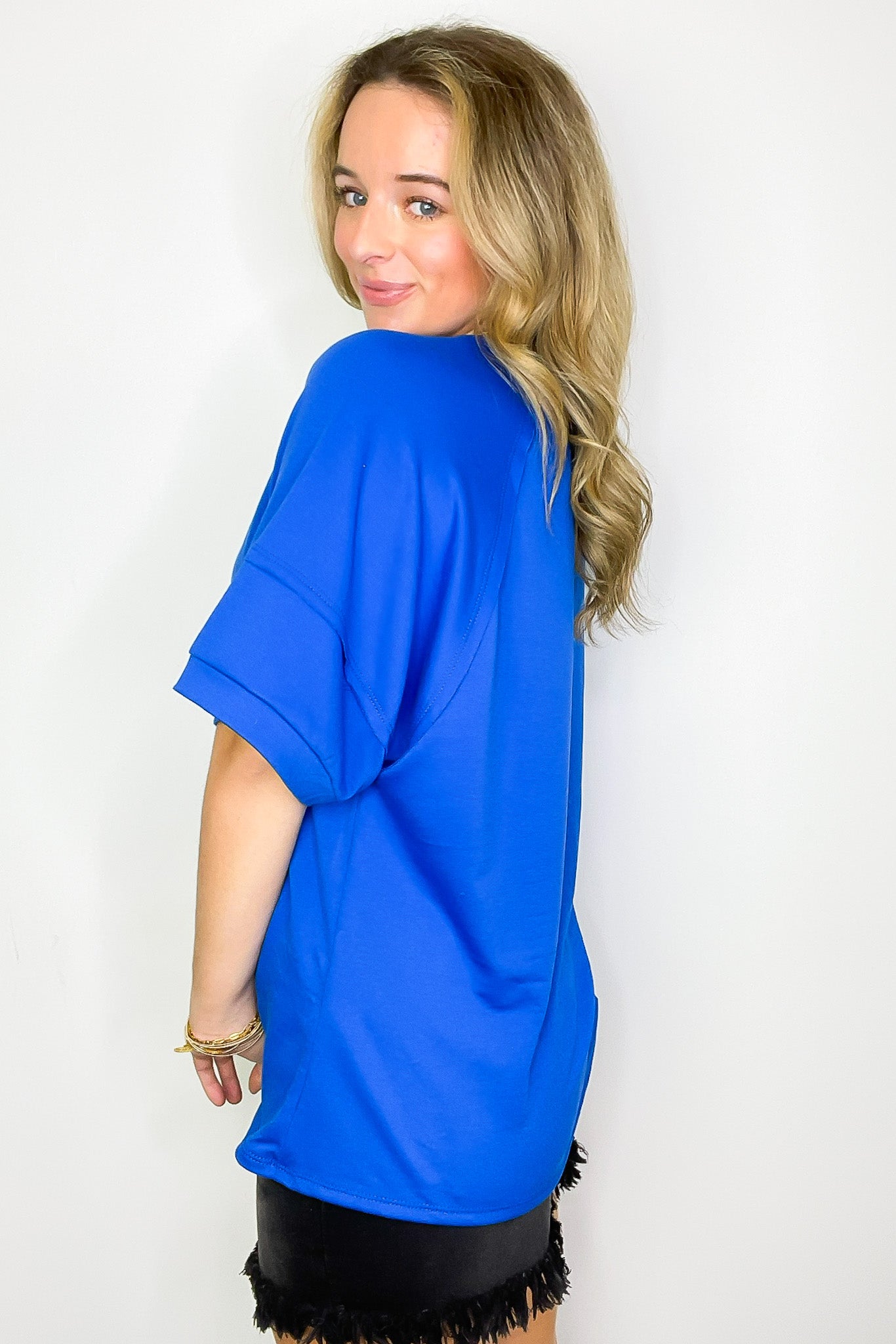 Chill Out Terry Knit Raw Edge Relaxed Top