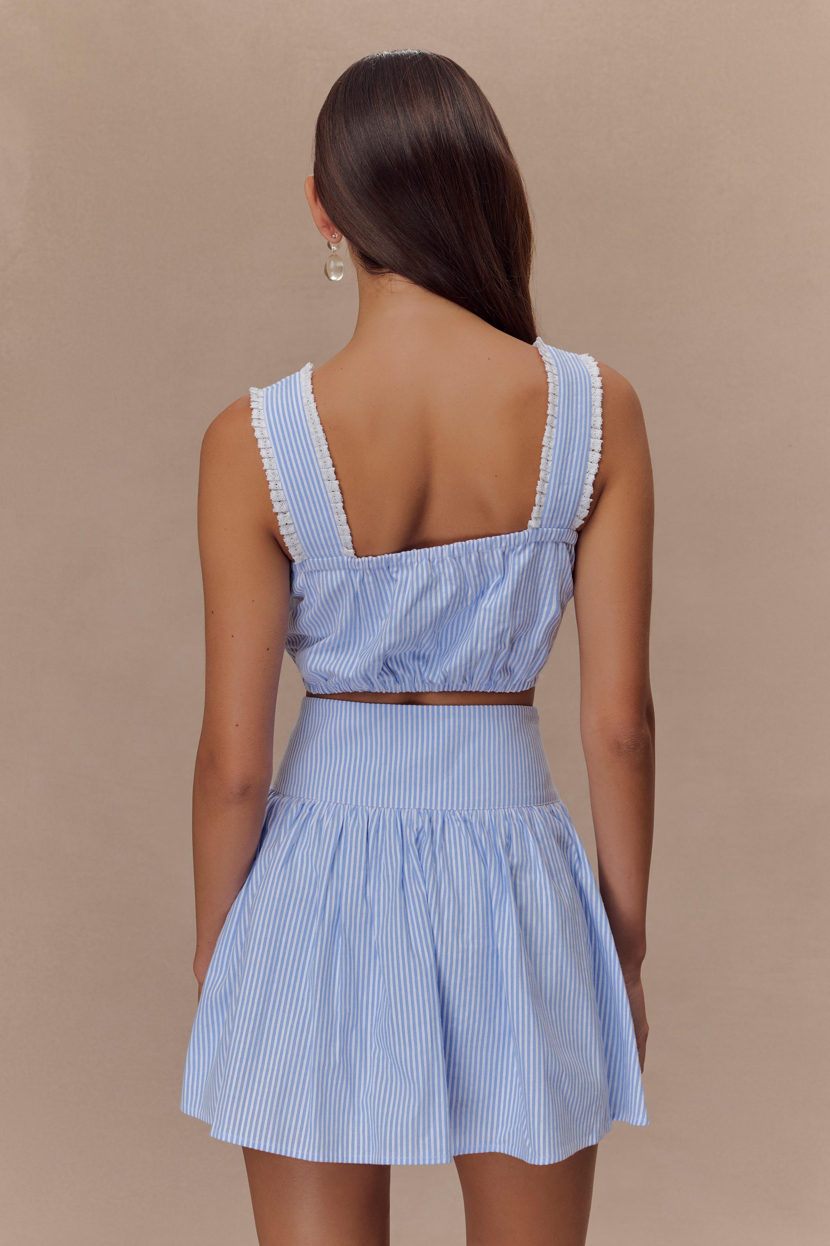 Pinstripe Sleeveless Crop Top