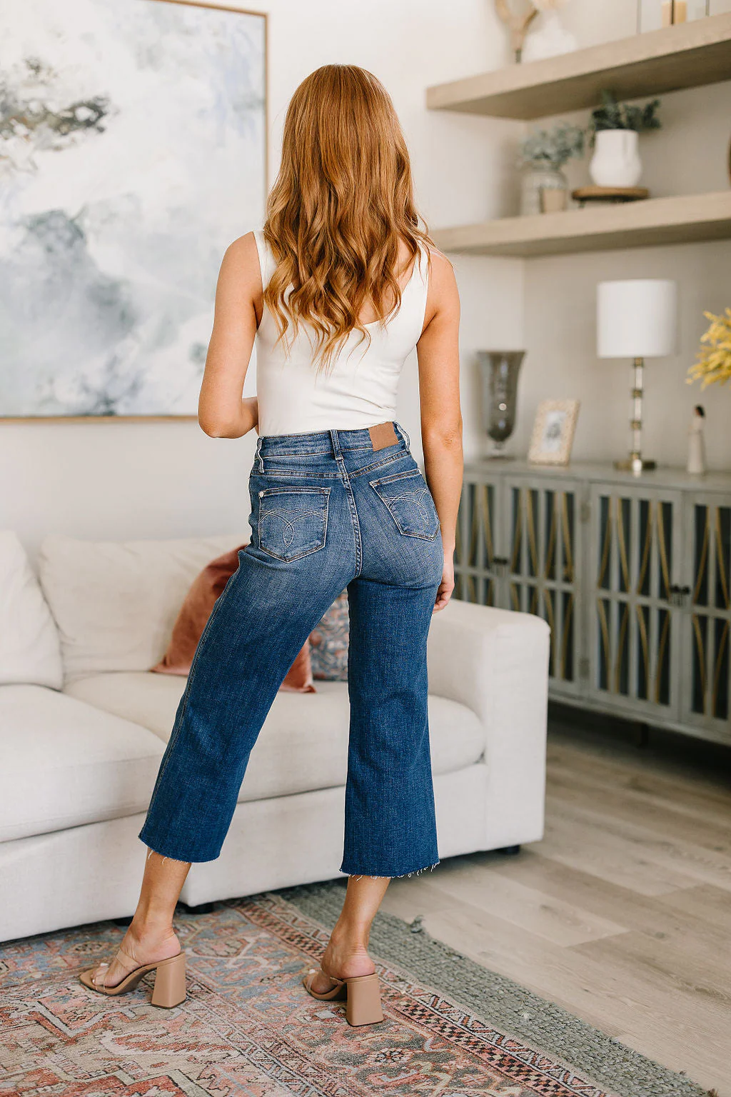 High Rise Wide Leg Crop Jeans