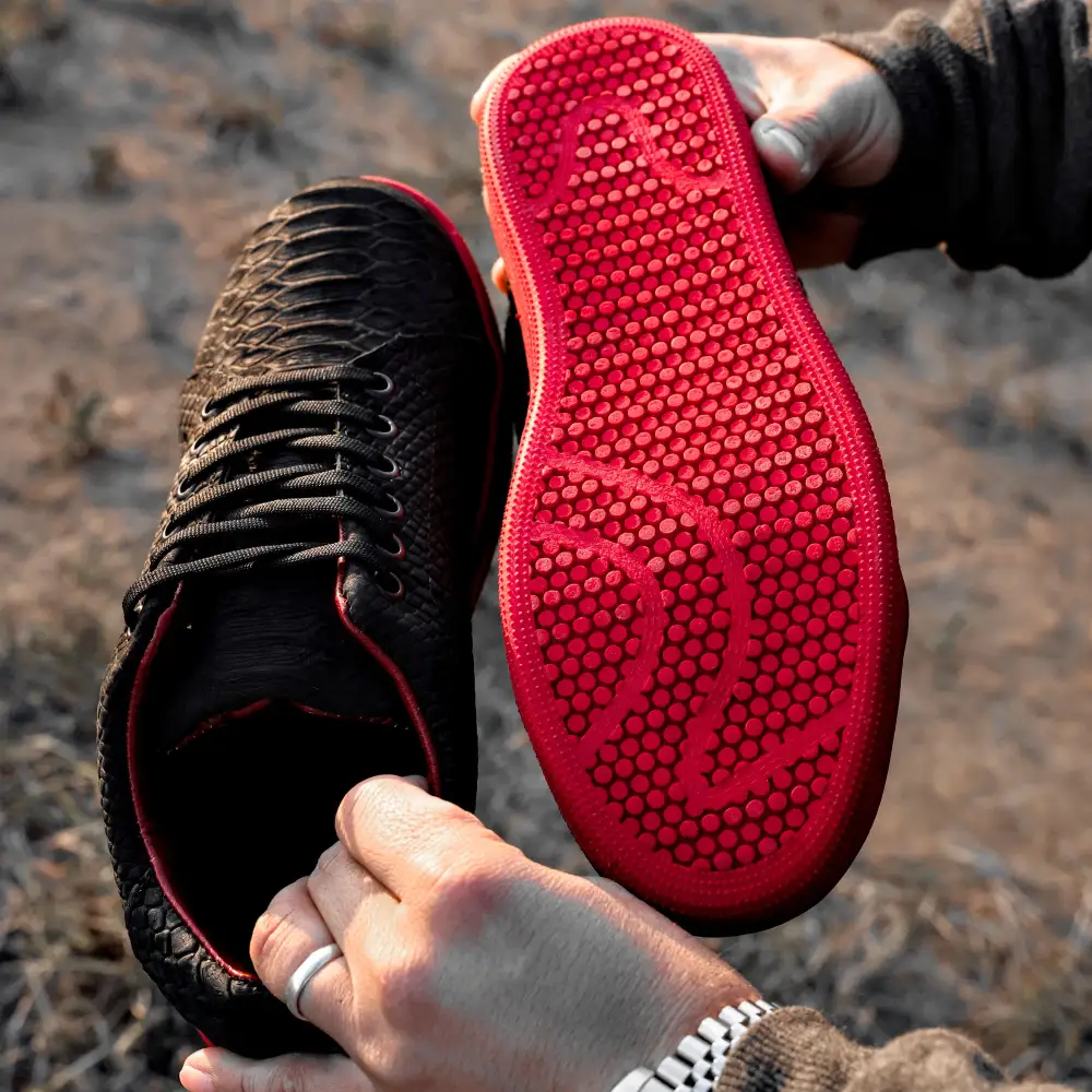 Matte Black Python Leather Shoes